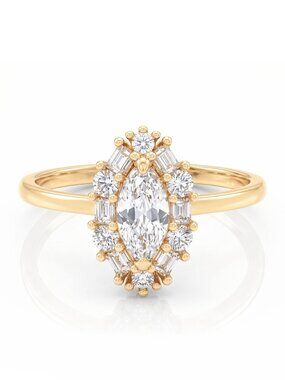 Charmed Aroma Marquise  ring, size 7,  Gold Finish